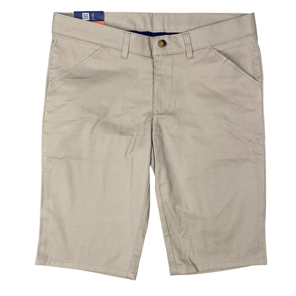 French Toast Bermuda Stretch Twill‎ Khaki Shorts Women 8 Tan NWT